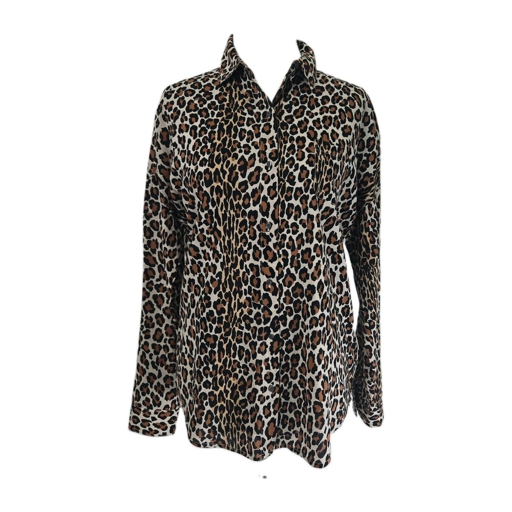 Scotch‎ & Soda Animal Print Button Up Long Sleeve Women's Blouse Medium M